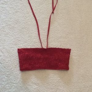 🍒red h&m bandeau bikini top🍒